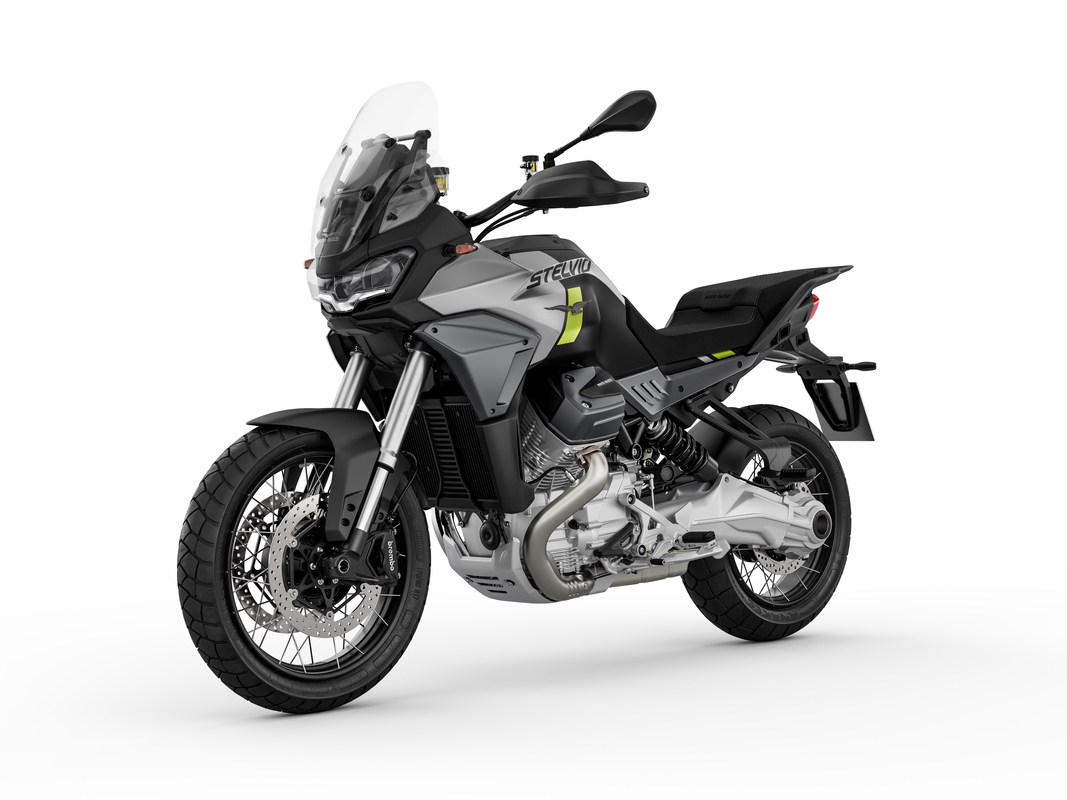 F&T Fahrzeug-Technik GmbH - Ihr Motorradhändler und Fachwerkstatt in Freital, Dresden, Sachsen und deutschlandweit - Moto Guzzi Stelvio Nero  Ansicht vorn links