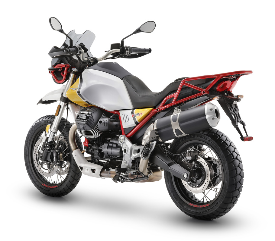 F&T Fahrzeug-Technik GmbH - Ihr Motorradhändler und Fachwerkstatt in Freital, Dresden, Sachsen und deutschlandweit - Moto Guzzi V85 TT - Ansicht hinten links